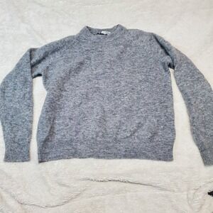 Zara Heathered Gray Wool Alpaca Blend Casual Cozy Boho Classic Basic Sweater‎ S